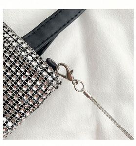 Bolso de Mano de Lujo Brillante para Mujer, con Pedrería, para Fiestas, Compras, con Asa de PU, para Salir de Noche - Product Image 4
