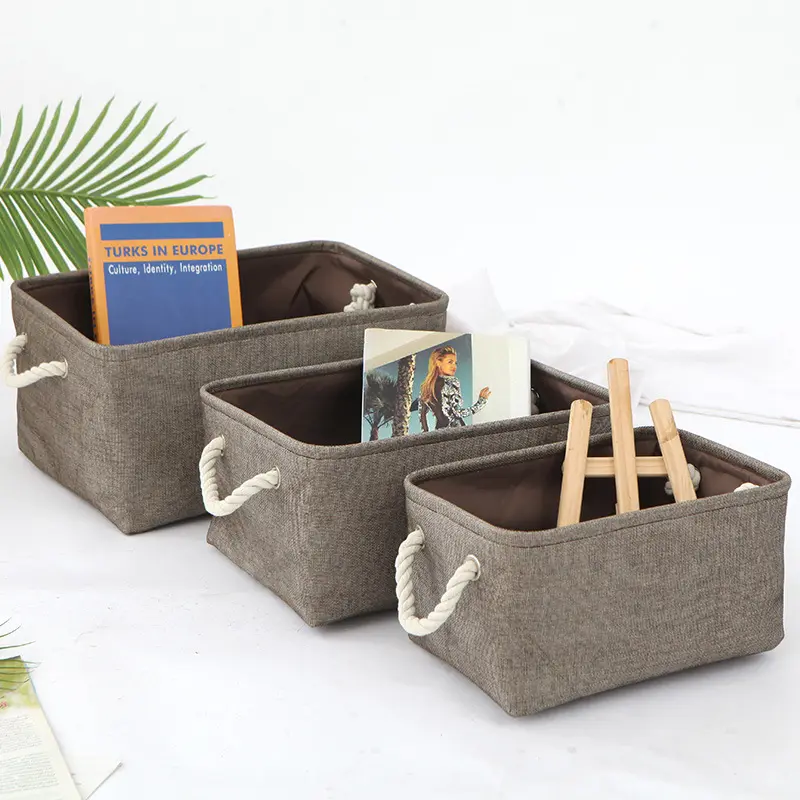 Storage Shelf Baskets Bins Organizer - Protecu Fabric Basket with Handles | Collapsible Storage Bin Box Cube Storage Baskets