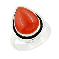 Bague en argent sterling 925 avec pierre de cornaline style bohème, faite à la main, pour femme, cadeau de mariage pour elle