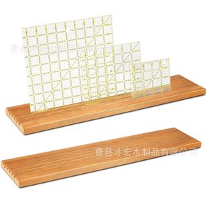 Estante de almacenamiento para reglas de madera, organizador de escritorio de 3 capas con múltiples ranuras para reglas acolchadas - Product Image 1