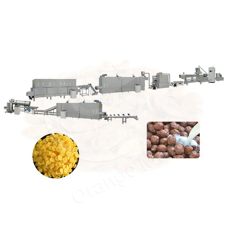 ORME Machine de fabrication de flocons de maïs à anneau de céréales industrielles Petit-déjeuner Extrudeuse à double vis pour prix Inde
