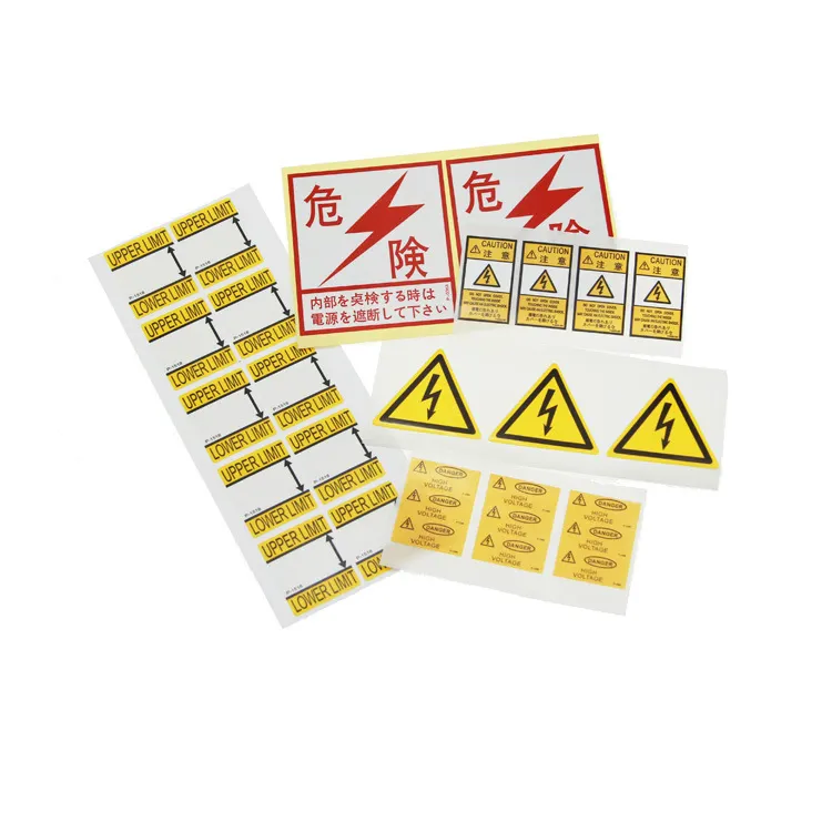 Etiquetas adesivas de vinil para aviso, etiquetas adesivas de pvc, bens perigosos, alta qualidade e personalizada de fábrica