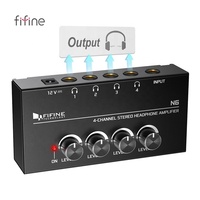 Fifine N6 Amplificateur audio portable DJ Hifi 4 canaux, carte amplificateur stéréo, mixeur, amplificateur de son, amplificateur de guitare