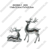 Ornamen Natal Resin patung rusa kecil dekorasi keluarga rusa pribadi