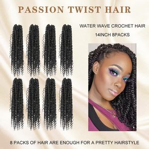 Extensiones de Cabello Sintético de 14 Pulgadas Pre-Enlazadas para Crochet <span class=keywords><strong>Passion</strong></span> Twist, Faux Locs Bohemian, Venta al Por Mayor, Extensiones de Cabello Suaves - Product Image 5