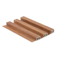 Panneaux de grille en fibre de bambou et bois personnalisés, panneaux muraux WPC, mur d'arrière-plan TV, 195 panneaux muraux écologiques en bois gaufré, type « Grande Muraille »