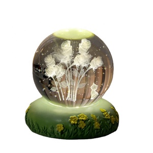 Regalo Creativo de San Valentín Grabado 3D Personalizado LED Luz de Noche de <span class=keywords><strong>Cristal</strong></span> Brillante Tulipán Rosa Bola de <span class=keywords><strong>Cristal</strong></span> Luminosa Decoración PARA EL Hogar - Product Image 6