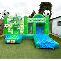 Château Gonflable Commercial de Football avec Toboggan pour Fêtes en Extérieur et Parcs d'Attractions