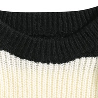 Pull en tricot à col rond 100% coton pour hommes, pull à rayures, design surdimensionné, anti-rides et respirant pour l'hiver