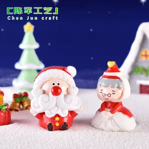 Nuevo muñeco de nieve de hielo de Navidad Santa Claus paisaje árbol nieve adornos resina