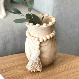 Florero de madera rústica Maceta de madera maciza Florero de madera creativo minimalista para regalos de boda Decoración de mesa de granja y oficina - Product Image 6