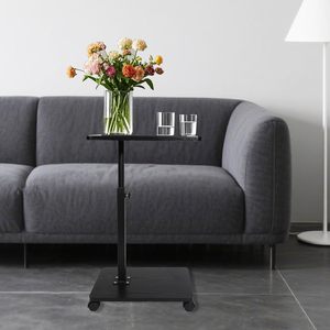 Table de chevet réglable <span class=keywords><strong>en</strong></span> <span class=keywords><strong>hauteur</strong></span> 360 ° Table basse pivotante <span class=keywords><strong>avec</strong></span> roulettes, petite table moderne pour salon, chambre, balcon, terrasse - Product Image 5