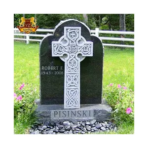 Bán Buôn Nghĩa Trang Headstones Cổ Đá Chữ Thập Đá Cẩm Thạch Bia Mộ Granite Đen Đá Cẩm Thạch Celtic Cross Bia Mộ