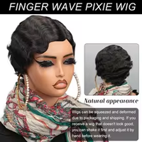 Perruque Courte Bouclée 100% Cheveux Humains Vierges Brésiliens Couleur Noire 1B Sans Chute Densité 300% Sans Colle Entièrement Tissée