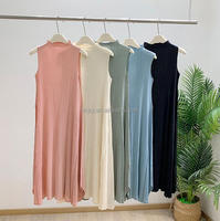 Robe de plage plissée Miyake haut de gamme pour femme, écologique, lavable, couleur unie, sans manches, tissée, avec perles et volants, style vintage