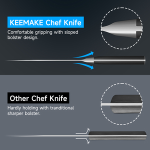 Coltello da Chef KEEMAKE in Acciaio Tedesco ad Alto Contenuto di Carbonio 1.4116, Ultra Affilato, Coltello da Cucina Giapponese con Manico in ABS, Confezione Regalo - Product Image 6