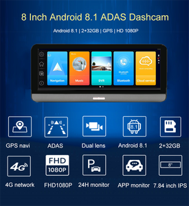 7.84 'בד' s מסך מגע 4g מכונית dvr מצלמת <span class=keywords><strong>dashcam</strong></span> adas עדשה כפולה 2 + 32 מכונת וידאו מקליט וידאו - Product Image 2