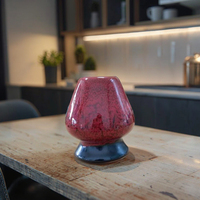 Ensemble de thé matcha japonais de luxe Harmony 7 pièces comprenant un fouet en bambou, un bol, une bouche verseuse, un porte-poudre de thé vert, un tamis, un coffret cadeau rose saumon