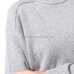 Suéter Corto con Ribetes Acanalados, Diseño Tejido, Manga Larga, Cuello Redondo, Suéter de Punto Corto Personalizable, Top Cálido para Mujer - Product Image 5