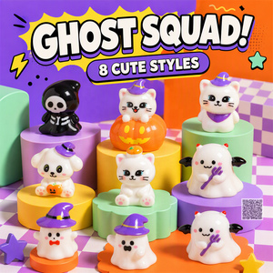 Mini-breloques en résine Kawaii Chat Fantôme <span class=keywords><strong>Citrouille</strong></span> Chapeau de Sorcière pour Décoration de Cupcakes et Fournitures de Pâtisserie - Ensemble de Cake Toppers - Product Image 1