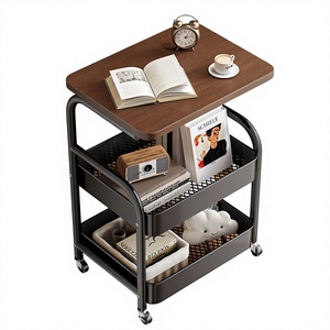 Carrello mobile in metallo usato, piccolo scaffale portaoggetti, tavolino da salotto/comodino, mensola porta snack per cucina e <span class=keywords><strong>bagno</strong></span> - Product Image 1