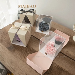 Caja de regalo de flores plegable transparente en forma de V de doble apertura al por mayor por los fabricantes - Product Image 5