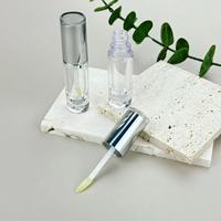 Tubes de brillant à lèvres ronds en plastique en gros, avec capuchon transparent unique, vides, personnalisables, contenants cosmétiques de 5 ml pour brillant à lèvres