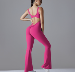 Peeqi 2024 New Yoga <strong>Tracksuit</strong> Women Fashion Jumpsuits Solid Sleeveless Leisure Hollow Out One Piece Rompers Women Nylon Jumpsuit - Product Image 2