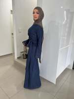 Robe Abaya Mexizo personnalisée à nouer sur le côté, manches longues, robe longue enveloppante, robe islamique pour femmes musulmanes, Dubaï
