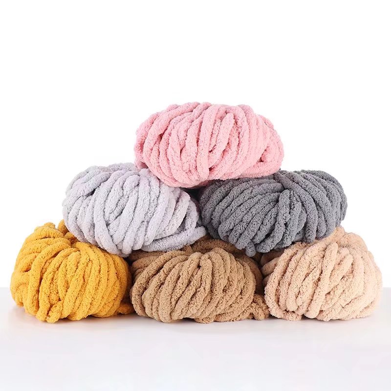 Jiruni — fil de Chenille, épais et doux, 250 Polyester, Crochet à la main, 100% g, 2cm