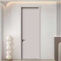 Porte moderne en bois massif composite pour suite d'hôtel Porte en cristal de carbone ouverte plate pour chambre à coucher Isolation phonique sans peinture Vente en gros