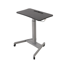 QB2 gris Mobile hauteur réglable bureau ergonomique pneumatique bureau ressort à gaz colonne unique assis Table debout avec roues