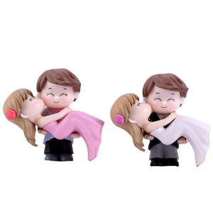 2Pcs Mini Christmas Couple Figure Doll DIY Garden Bonsai Decor Ornament Kid Toy Miniature Figurine People Statue Resin Craft