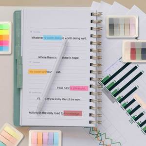 Bloc de Notas Adhesivas Transparentes Impermeables de PET con Índice de Colores Morandi, Estilo Bonito para Oficina, Escritura y Promoción - Product Image 6