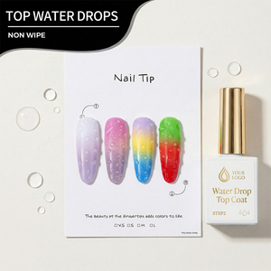 Top Coat <span class=keywords><strong>Effet</strong></span> Goutte d'Eau 3D Sans TPO Ni HEMA Conforme aux Normes UE et UK – Gel UV Transparent Sans Essuyage pour Nail Art <span class=keywords><strong>Effet</strong></span> Goutte de Rosée – Vente en Gros - Product Image 2