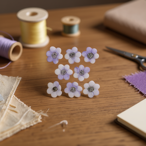 Ilan Flores 2,5 cm 8 pezzi Decorazioni floreali viola per lavori artigianali - Product Image 3