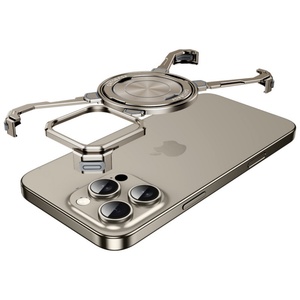 Logotipo Personalizable 360 °   Soporte Magnético de Metal y Aluminio con Almohadillas de Silicona para las Esquinas, Funda Anticaídas para Teléfono Celular iPhone 15 16 14 13ProMax - Product Image 1