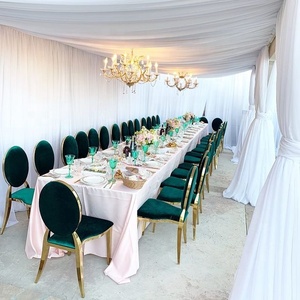 Sillas <span class=keywords><strong>de</strong></span> comedor modernas con patas doradas, sillas apilables ovaladas, para salón <span class=keywords><strong>de</strong></span> banquetes, boda, decoración para eventos - Product Image 3