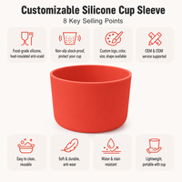 Manchon de protection antidérapant en silicone personnalisé pour base de bouteille, accessoire pour verres, tasses et mugs de voyage