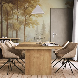 Màu be và đơn giản trang trí tường nội thất tự dính retro hình nền phong cảnh rừng - Product Image 2