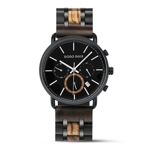 DODO DEER — montre de luxe en bois pour hommes, bracelet à quartz, nouvelle collection 2022 - Product Image 1