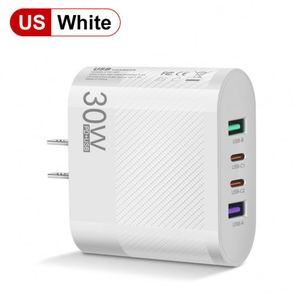 Standard 30W 3.5A 2USB 2 <b>Type</b>-<b>C</b> QC3.0 Fast Charging Cell Phone Charger Multi-Interface European American British Travel Head - Product Image 6