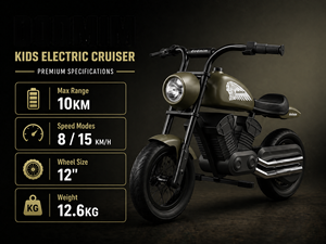 Motocicleta Infantil con Batería Integrada, Motor en la Rueda Trasera, Sistema Electrónico de 3 Velocidades, Llantas de 12 Pulgadas, 15 km/h, Potente - Product Image 4