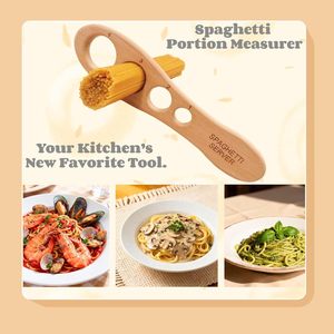 Outil de mesure pour <span class=keywords><strong>pâtes</strong></span> <span class=keywords><strong>en</strong></span> bois de hêtre de qualité supérieure, mesureur de spaghetti <span class=keywords><strong>en</strong></span> bois avec contrôle précis des portions (1 à 4 portions) pour la cuisine - Product Image 3
