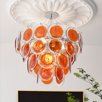 Coloré Murano Art Français À La Main Lustre En Verre Coloré Accessible De Luxe Vintage Style Médiéval pour Salon Plafond