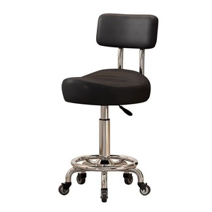 K 2026 Design Color <b>Bar</b> Leather Counter <b>Stool</b> Metal Frame Back Barber Chair With Wheel Beauty Salon MK - Product Image 4