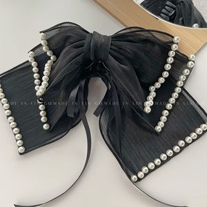 Pinza para el cabello con lazo de perlas súper mágico para la parte posterior de la cabeza de las mujeres, estilo Mori girl, peinado medio recogido, accesorio para el cabello - Product Image 4
