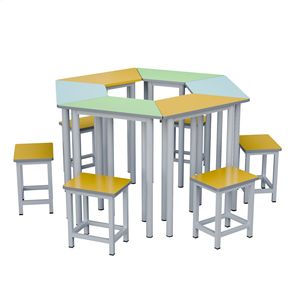Juego de Escritorio Hexagonal para Niños Lin Ying, 6 Piezas, Muebles Escolares Modernos y Minimalistas para el Aula y el Uso en el Hogar - Product Image 3