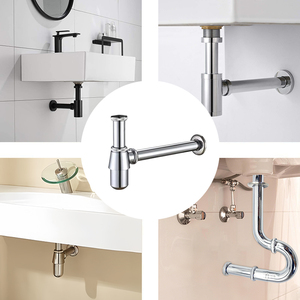 <span class=keywords><strong>Chrome</strong></span> Brass lưu vực bồn rửa chất thải bẫy cống Kit chai bẫy phòng tắm bồn rửa ống có thể điều chỉnh chiều cao & Outlet - Product Image 4