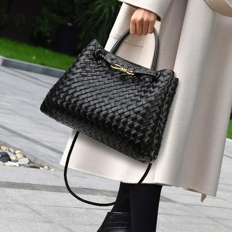 2ndr marka lüks Sac bir ana yeni tasarım bayanlar kadınlar Pu deri dokuma çanta Tote el çantası